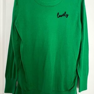 Banana Republic Extra Fine Merino Wool Embroidered Green Women’s Sweater